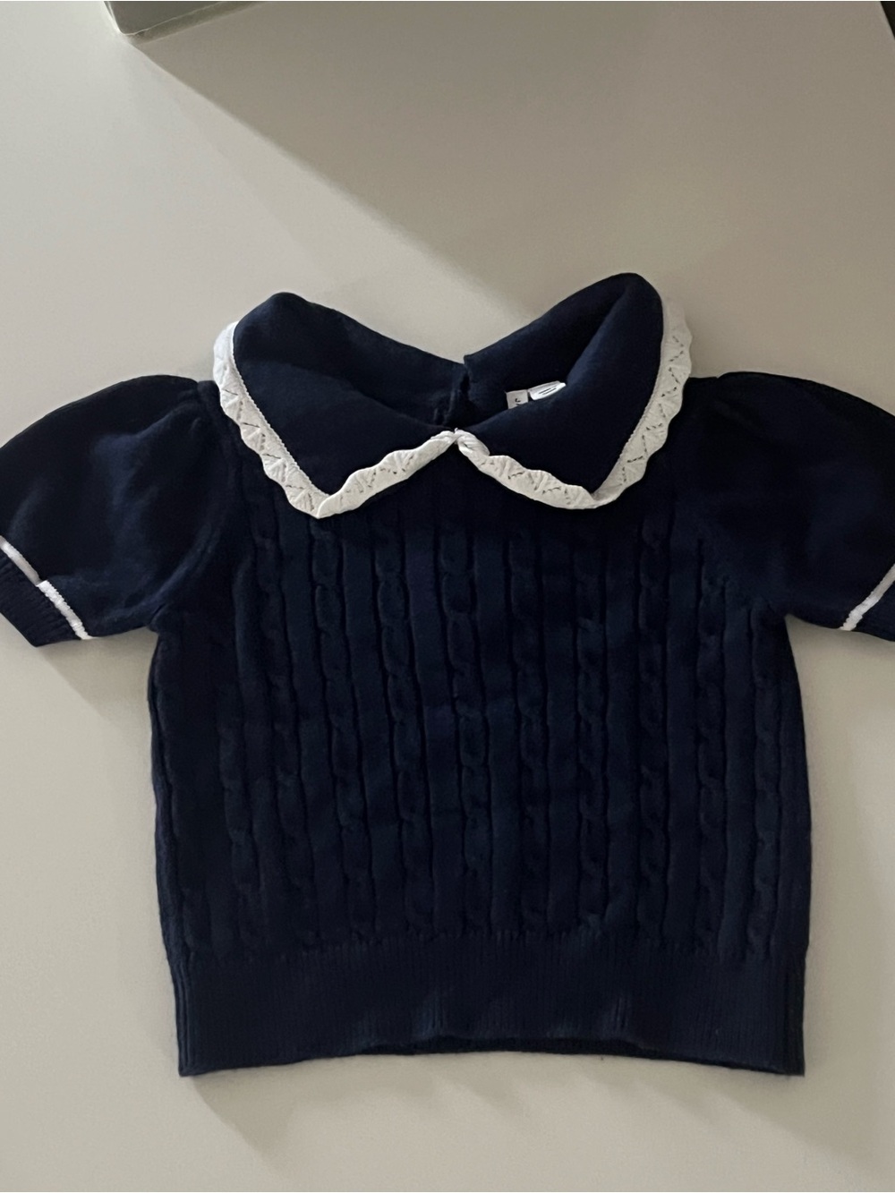 Toddler girl Janie and Jack collared short sleeve sweater 2T